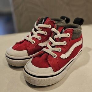 Vans Red and White Toddler Sneakers
